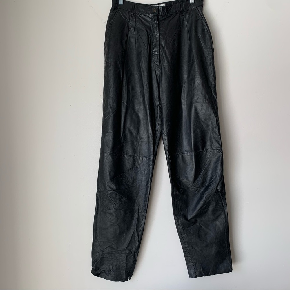 LA Vogue Vintage 100% Genuine Leather Pants Black